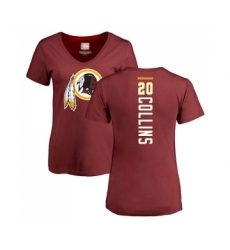 Football Women's Washington Redskins #20 Landon Collins Maroon Backer T-Shirt