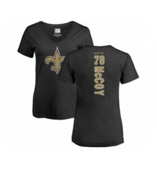Football Women's New Orleans Saints #78 Erik McCoy Black Backer Slim Fit T-Shirt