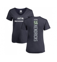 Football Women's Seattle Seahawks #56 Mychal Kendricks Navy Blue Backer T-Shirt