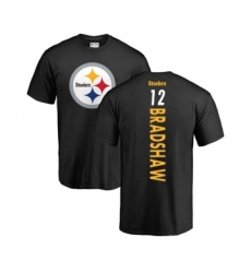 Football Pittsburgh Steelers #12 Terry Bradshaw Black Backer T-Shirt
