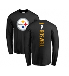 Football Pittsburgh Steelers #9 Chris Boswell Black Backer Long Sleeve T-Shirt