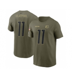 Men's Pittsburgh Steelers Chase Claypool Football Camo 2021 Salute To Service Name & Number T-Shirt
