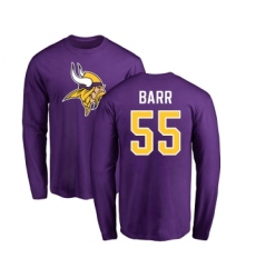 Football Minnesota Vikings #55 Anthony Barr Purple Name & Number Logo Long Sleeve T-Shirt