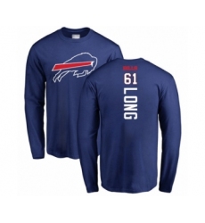 Football Buffalo Bills #61 Spencer Long Royal Blue Backer Long Sleeve T-Shirt