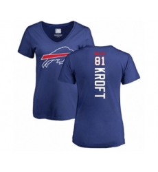 Football Women's Buffalo Bills #81 Tyler Kroft Royal Blue Backer T-Shirt