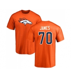 Football Denver Broncos #70 Ja'Wuan James Orange Name & Number Logo T-Shirt