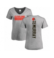 Football Women's Cleveland Browns #22 Eric Murray Ash Backer V-Neck T-Shirt