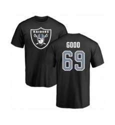 Football Oakland Raiders #69 Denzelle Good Black Name & Number Logo T-Shirt