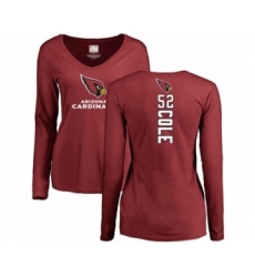 Football Women's Arizona Cardinals #52 Mason Cole Maroon Backer Long Sleeve T-Shirt