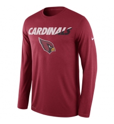 NFL Men Arizona Cardinals Nike Cardinal Legend Staff Practice Long Sleeve Performance T-Shirt