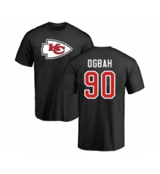 Football Kansas City Chiefs #90 Emmanuel Ogbah Black Name & Number Logo T-Shirt