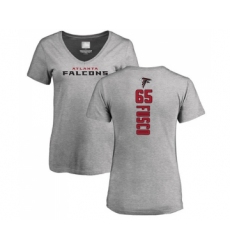 Football Women's Atlanta Falcons #65 Brandon Fusco Ash Backer T-Shirt