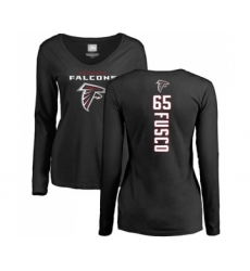 Football Women's Atlanta Falcons #65 Brandon Fusco Black Backer Long Sleeve T-Shirt