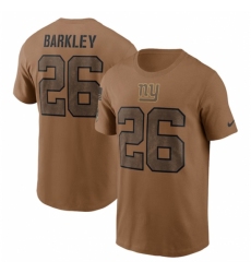 Men's New York Giants #26 Saquon Barkley 2023 Brown Salute To Service T Shirt