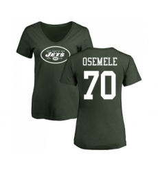 Football Women's New York Jets #70 Kelechi Osemele Green Name & Number Logo T-Shirt