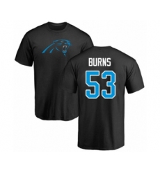 Football Carolina Panthers #53 Brian Burns Black Name & Number Logo T-Shirt