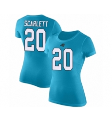 Football Women's Carolina Panthers #20 Jordan Scarlett Blue Rush Pride Name & Number T-Shirt