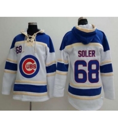 Men's Chicago Cubs #68 Jorge Soler White Baseball MLB Hoodie
