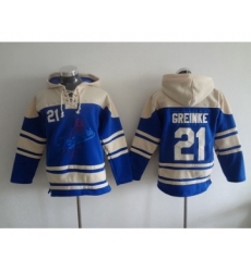 Men's Los Angeles Dodgers #21 Zack Greinke Blue Alternate MLB Hoodie