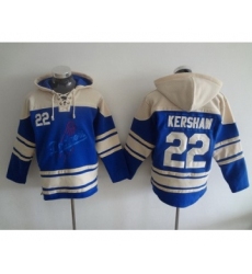 Men's Los Angeles Dodgers #22 Clayton Kershaw Blue Alternate MLB Hoodie