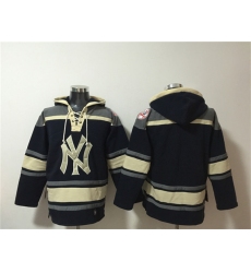 Men's New York Yankees Blank Navy Ageless Must-Have Lace-Up Pullover Hoodie