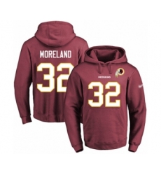 Football Men's Washington Redskins #32 Jimmy Moreland Red Name & Number Pullover Hoodie