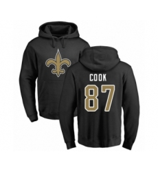 Football New Orleans Saints #87 Jared Cook Black Name & Number Logo Pullover Hoodie
