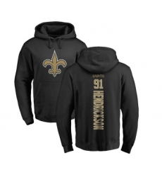 Football New Orleans Saints #91 Trey Hendrickson Black Backer Pullover Hoodie