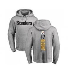 Football Pittsburgh Steelers #47 Mel Blount Ash Backer Pullover Hoodie