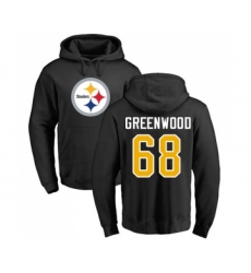 Football Pittsburgh Steelers #68 L.C. Greenwood Black Name & Number Logo Pullover Hoodie