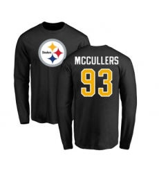 Football Pittsburgh Steelers #93 Dan McCullers Black Name & Number Logo Long Sleeve T-Shirt