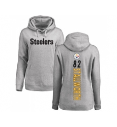 Football Women's Pittsburgh Steelers #82 John Stallworth Ash Backer Pullover Hoodie