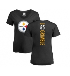Football Women's Pittsburgh Steelers #85 Xavier Grimble Black Backer Slim Fit T-Shirt