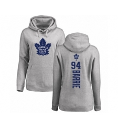 Hockey Women's Toronto Maple Leafs #94 Tyson Barrie Ash Backer Pullover Hoodie