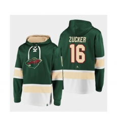 Men's Minnesota Wild #16 Rem Pitlick Green All Stitched Sweatshirt Hoodie
