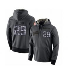 Football Men's Buffalo Bills #29 T.J. Yeldon Stitched Black Anthracite Salute to Service Player Performance Hoodie