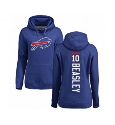 Football Women's Buffalo Bills #10 Cole Beasley Royal Blue Backer Pullover Hoodie