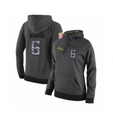 Football Women's Denver Broncos #6 Colby Wadman Stitched Black Anthracite Salute to Service Player Performance Hoodie
