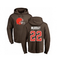 Football Cleveland Browns #22 Eric Murray Brown Name & Number Logo Pullover Hoodie