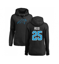 Football Women's Carolina Panthers #25 Eric Reid Black Name & Number Logo Pullover Hoodie