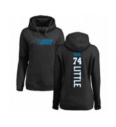 Football Women's Carolina Panthers #74 Greg Little Black Backer Pullover Hoodie