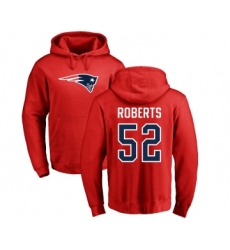 Football New England Patriots #52 Elandon Roberts Red Name & Number Logo Pullover Hoodie