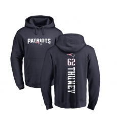 Football New England Patriots #62 Joe Thuney Navy Blue Backer Pullover Hoodie