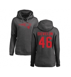 Football Women's New England Patriots #46 James Develin Ash One Color Pullover Hoodie