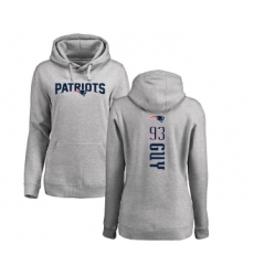 Football Women's New England Patriots #93 Lawrence Guy Ash Backer Pullover Hoodie