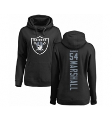 Football Women's Oakland Raiders #54 Brandon Marshall Black Backer Pullover Hoodie