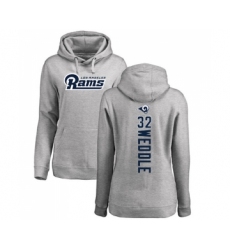 Football Women's Los Angeles Rams #32 Eric Weddle Ash Backer Pullover Hoodie