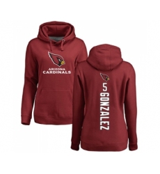 Football Women's Arizona Cardinals #5 Zane Gonzalez Maroon Backer Pullover Hoodie