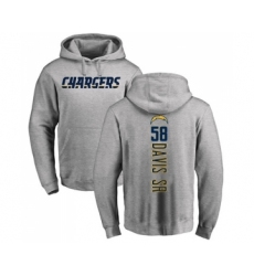 Football Los Angeles Chargers #58 Thomas Davis Sr Ash Backer Pullover Hoodie