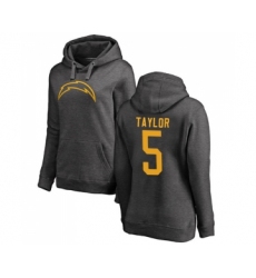 Football Women's Los Angeles Chargers #5 Tyrod Taylor Ash One Color Pullover Hoodie